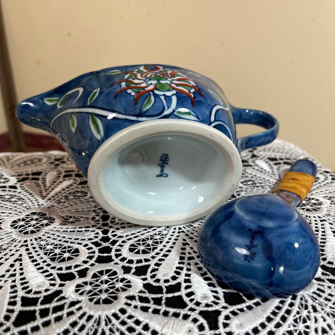 源右衛門　染錦唐花　ソース　ドレッシングポット　専用スプーン