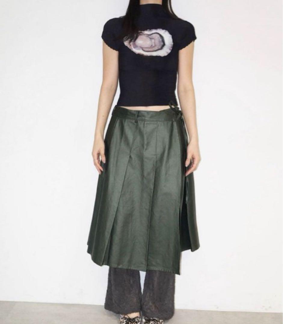 musubore pleatsed print tops 牡蠣　プリーツトップス