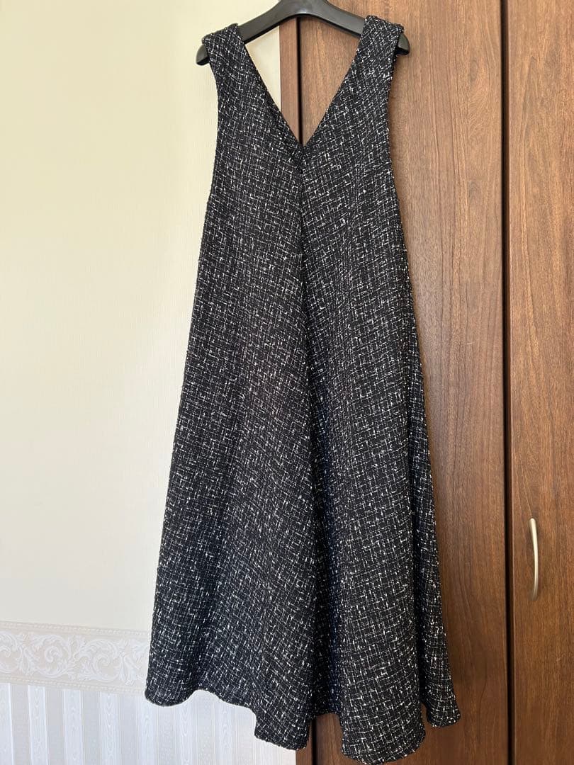 BEARDSLEYツイードフレアーワンピース 美品 ビアズリー ジャンスカ