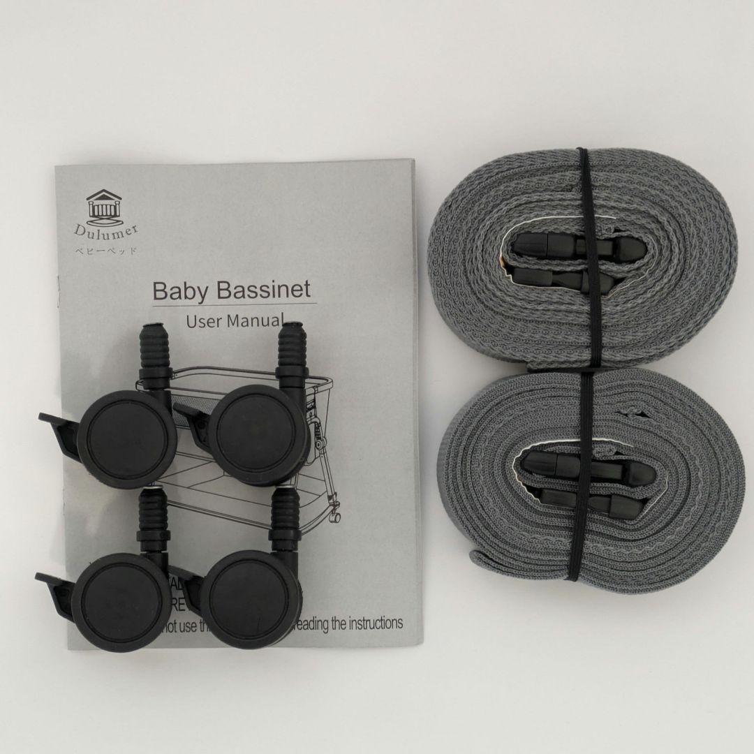 【極美品】Dulumer 3IN1 ベビーベッド グレー + ベージュ