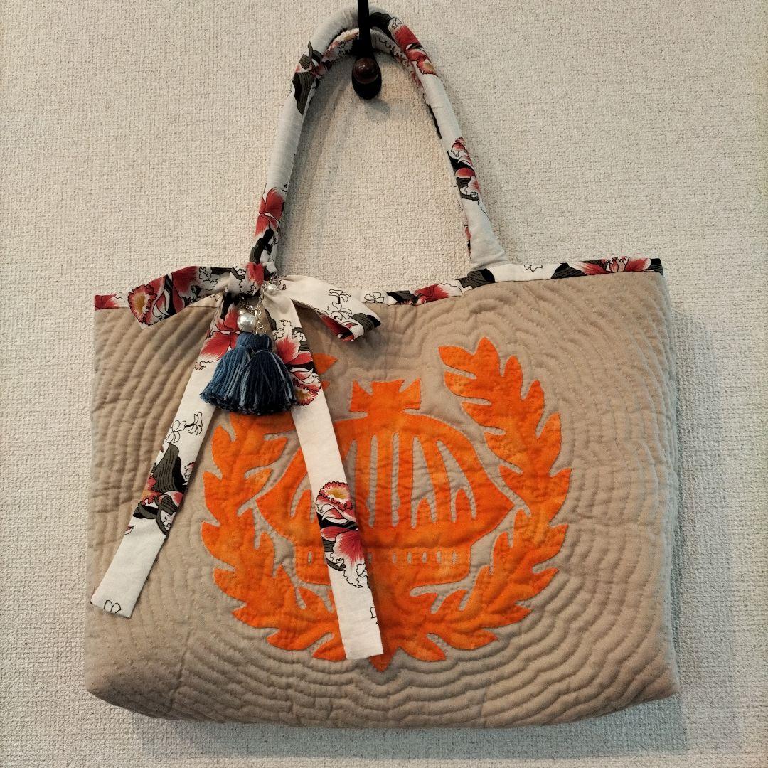 ハワイアンキルト　トートバッグ　ハンドメイド