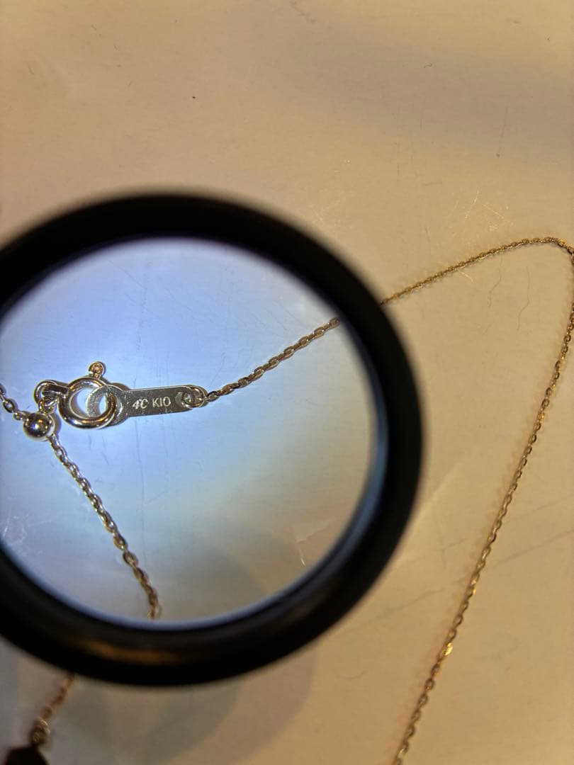 ☆美品☆4°C K10 天然石付ロングネックレス2019限定　54cm