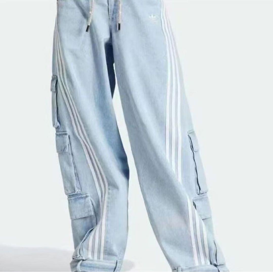 【日本未発売】adidas DENIM CARGO ジーンズ ワイドパンツ