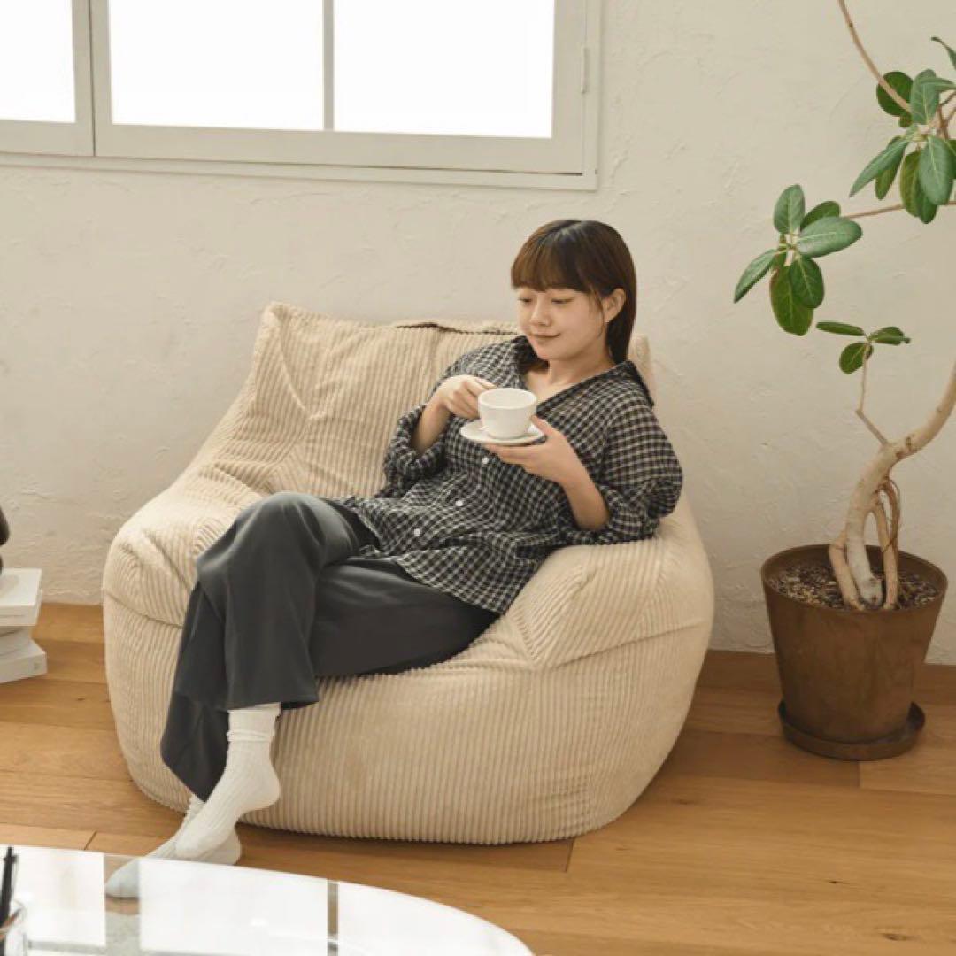 【2点セット】LOOSY ルージー 1人掛けソファ オットマン付き ベージュ