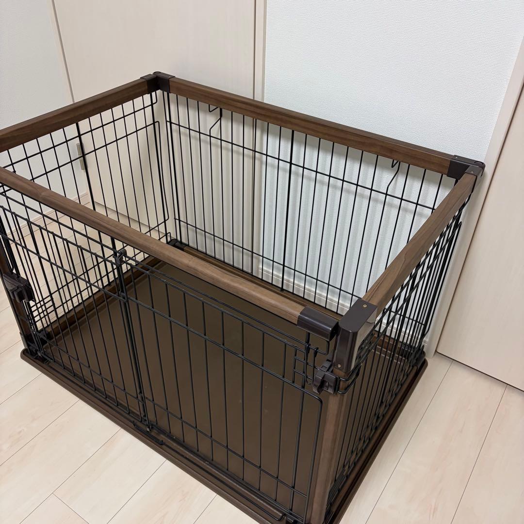 【数回のみ使用の美品】アイリスオーヤマ/ペットゲージ/オープンウッディサークル