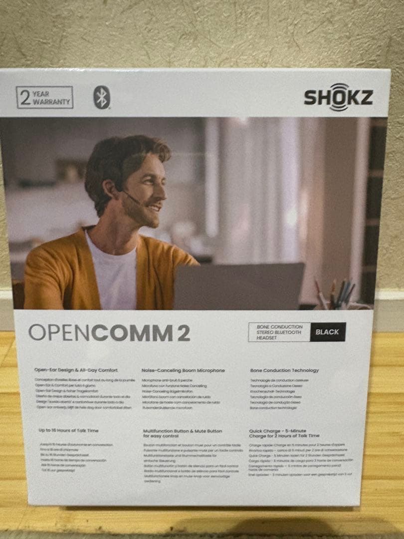 SHOKZ OPENCOMM 2 骨伝導イヤホン ブラック