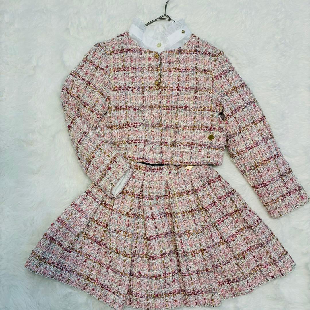 ケイトスペード フォーマル 入学式120 ３点セットアップ 卒園式　ツイード