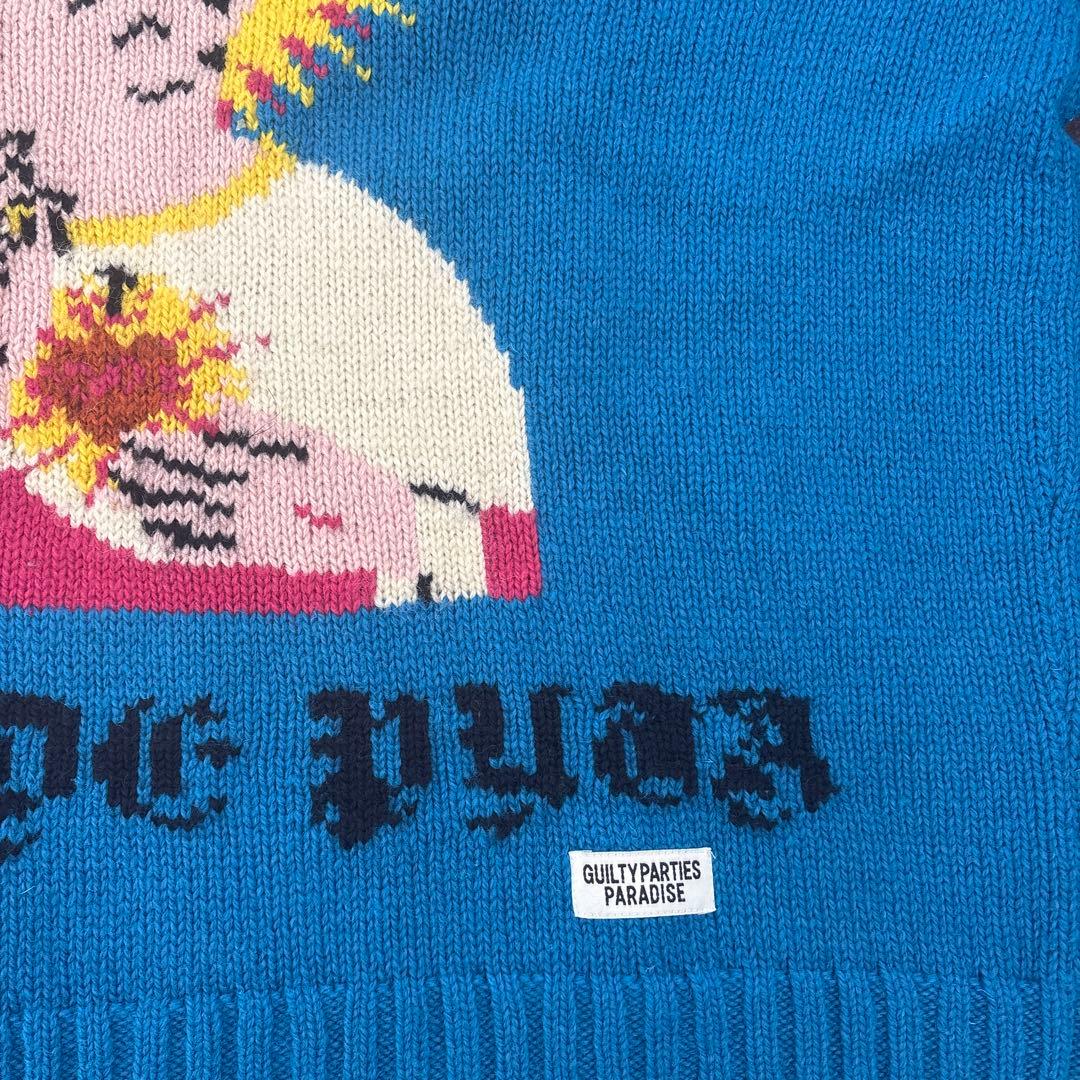 即完売　WACKOMARIA KNIT ワコマリア　セーター ブルー Lサイズ