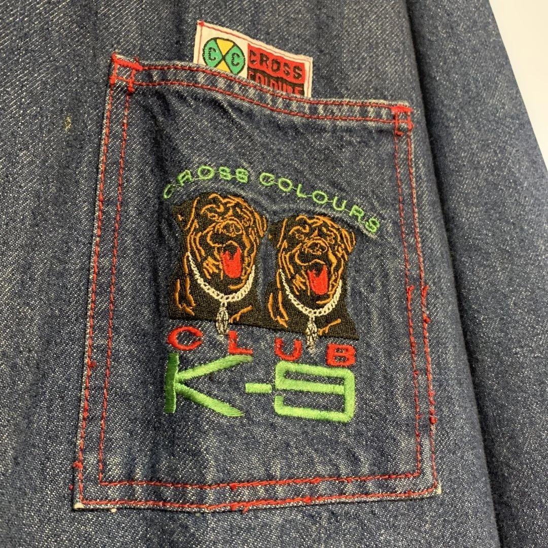 90s USA CROSS COLOURS K9デニムカバーオールジャケット