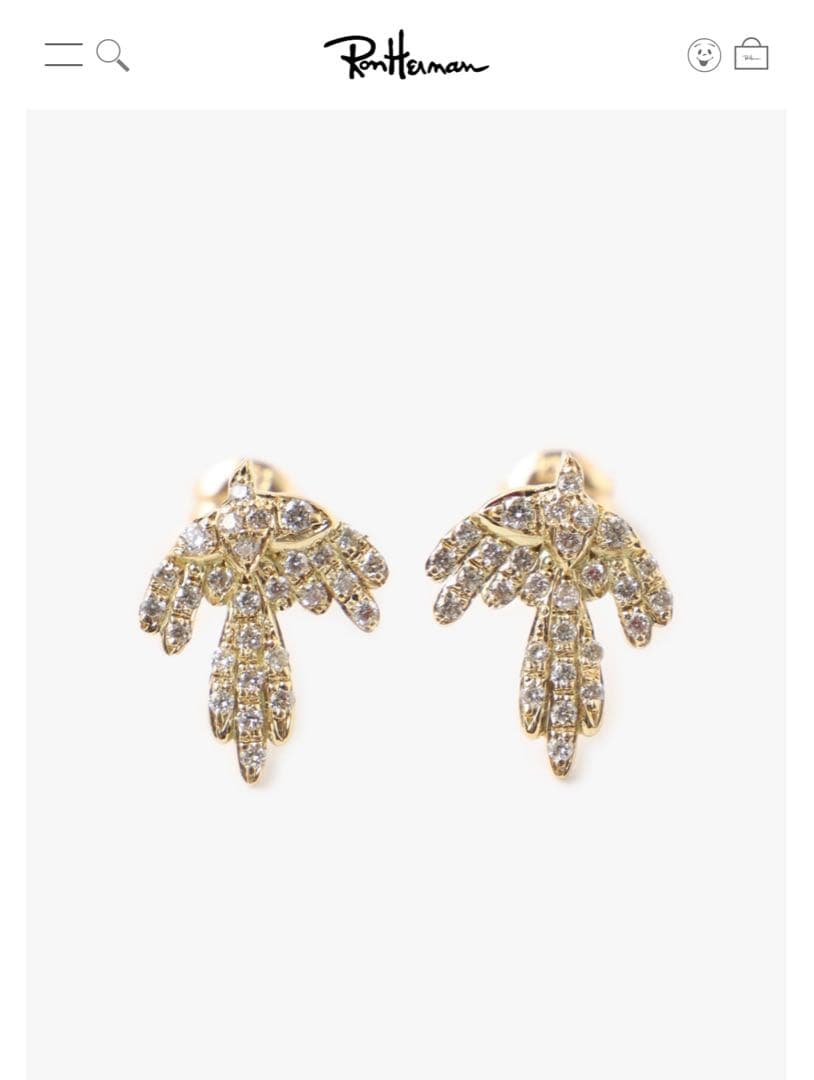 サンメイア SUN MARE バード　ダイヤピアス　ロンハーマン片耳