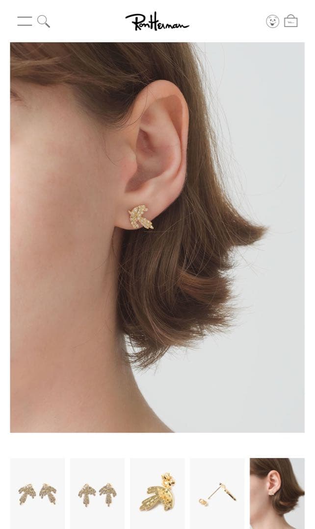 サンメイア SUN MARE バード　ダイヤピアス　ロンハーマン片耳