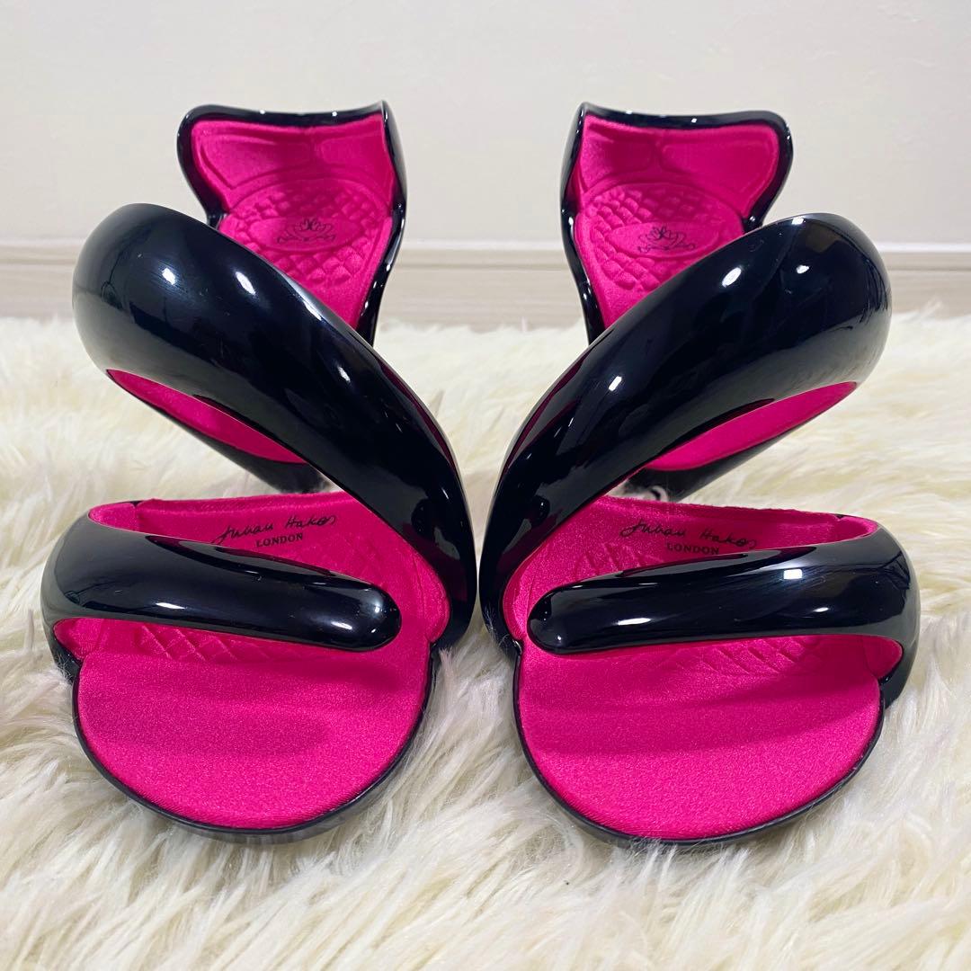 極美品　ジュリアンベイクス　サンダル　モヒート　ブラック　ピンク　38　24㎝