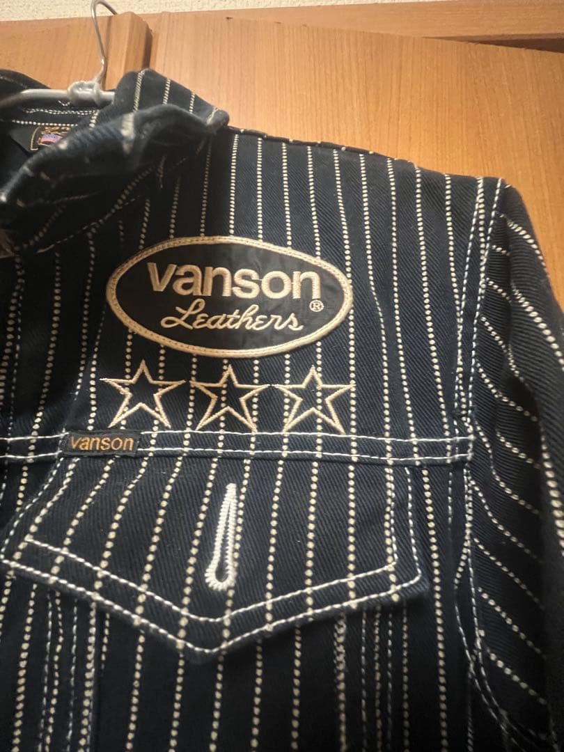 VANSON ウォバッシュストライプオーバーオール Mサイズ