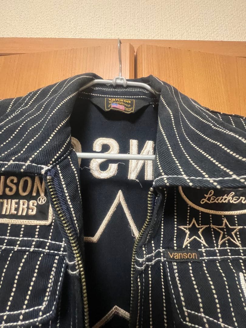 VANSON ウォバッシュストライプオーバーオール Mサイズ