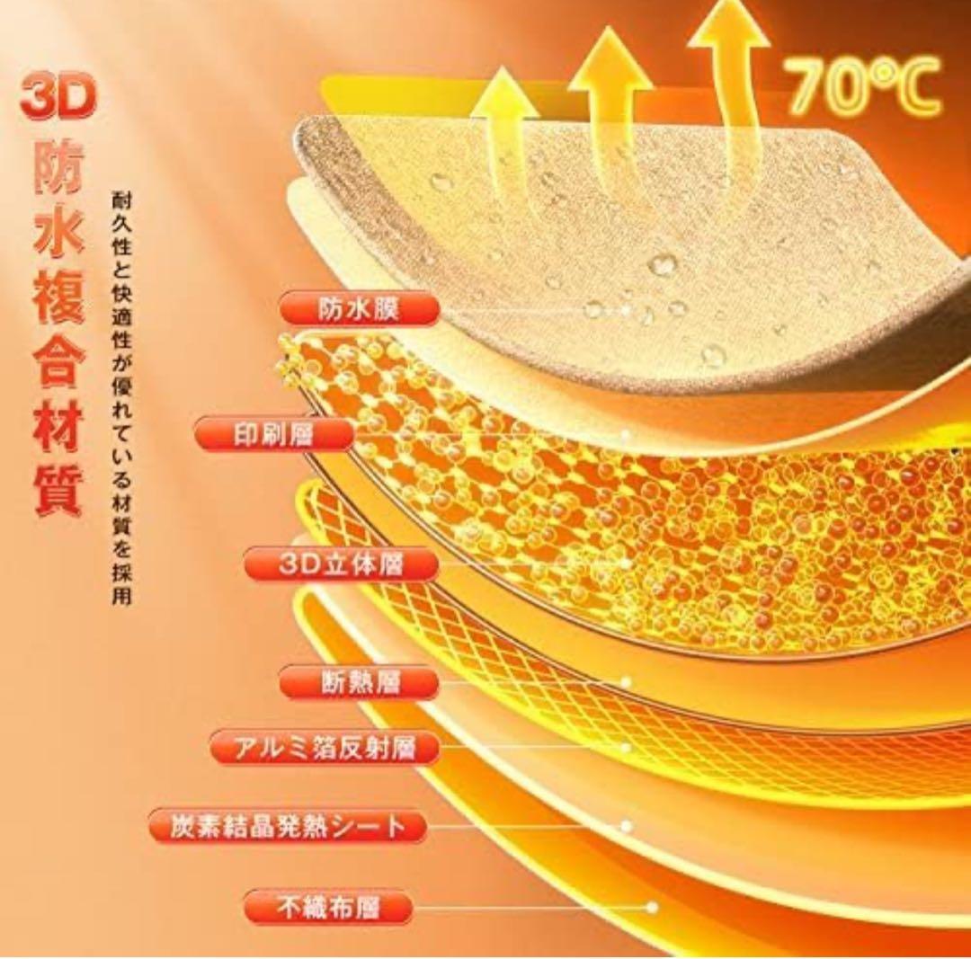 電気毛布 最大70℃ 防水複合素材 5段階温度調整 タイマー機能付き