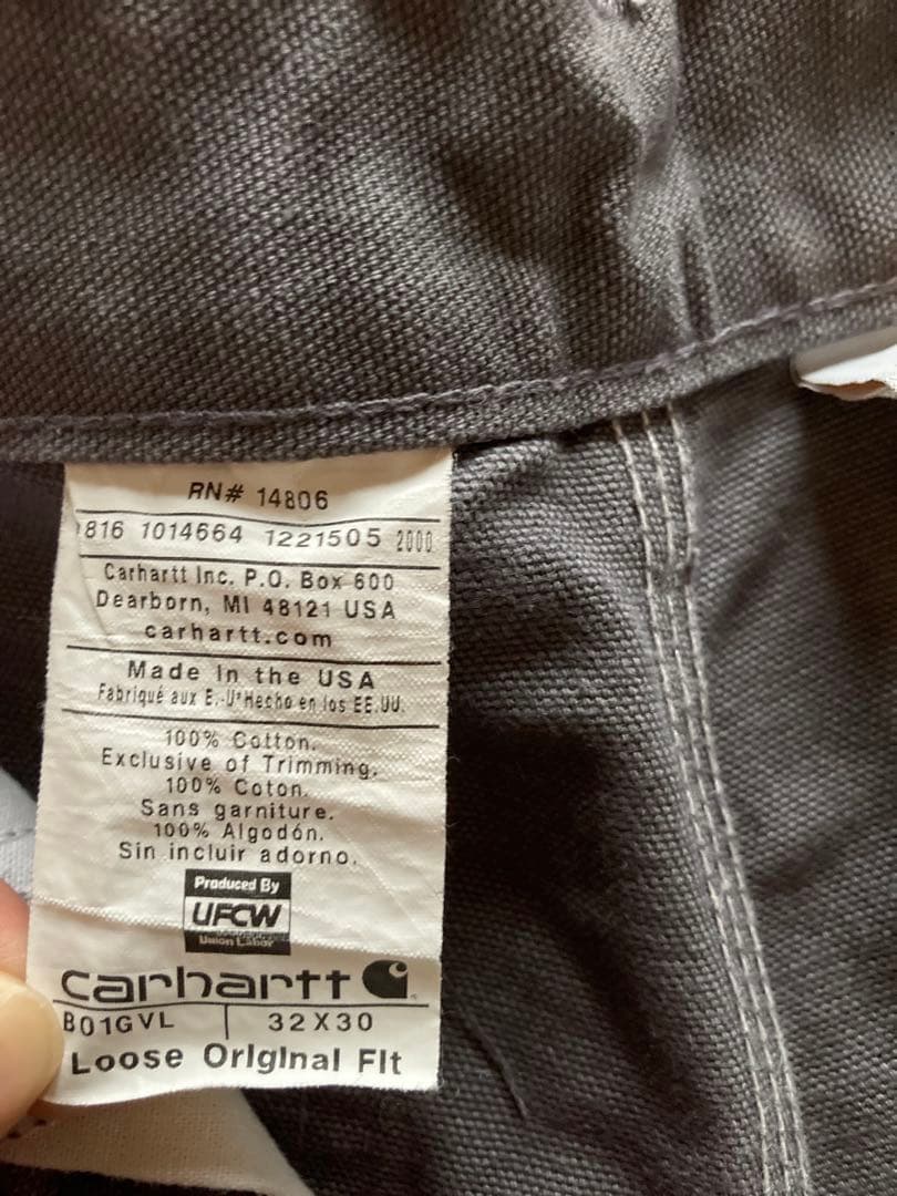 Carhartt ダブルニー USAペインターパンツB01GVL グレー