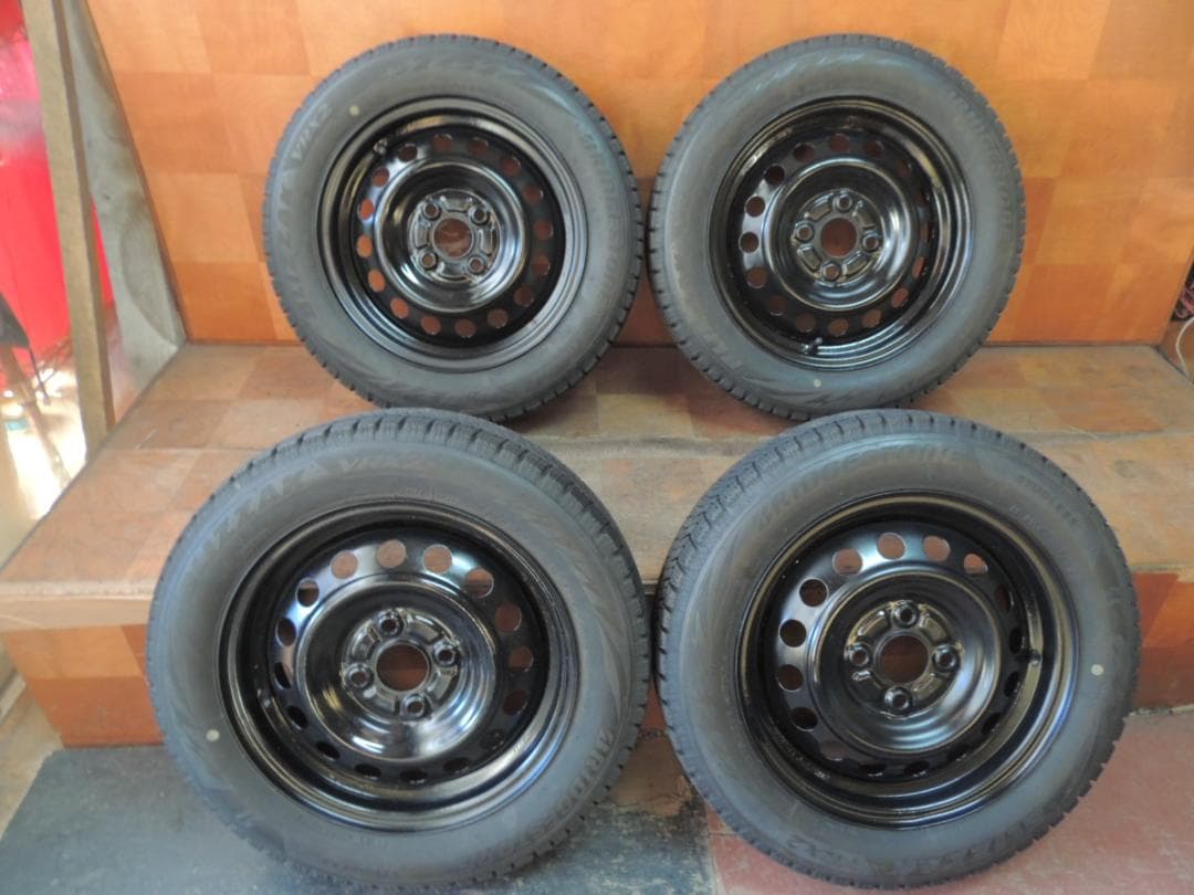 A77　155/65R14　ブリヂストン　スタッドレス4本　自家塗装　ハブ径56