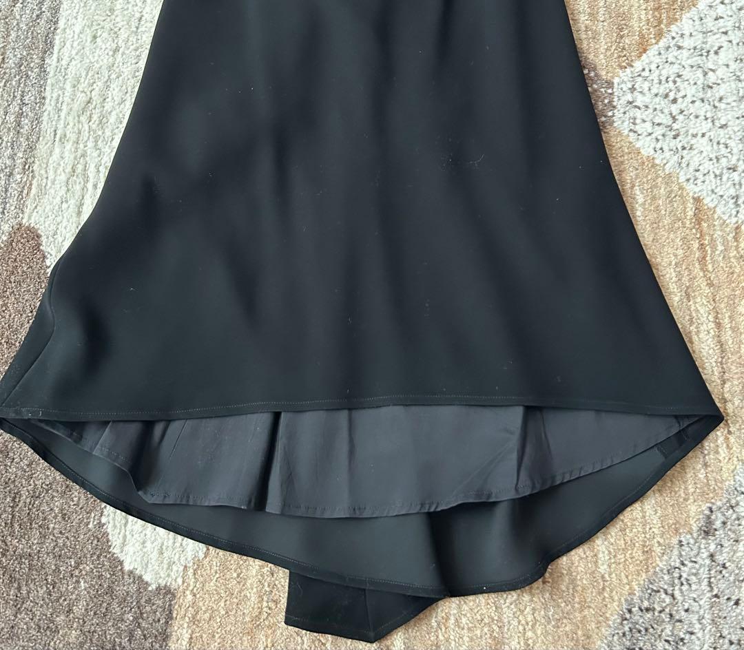 HUGO BOSS ロングドレス 黒40 ハイローヘム 美シルエット 試着のみ