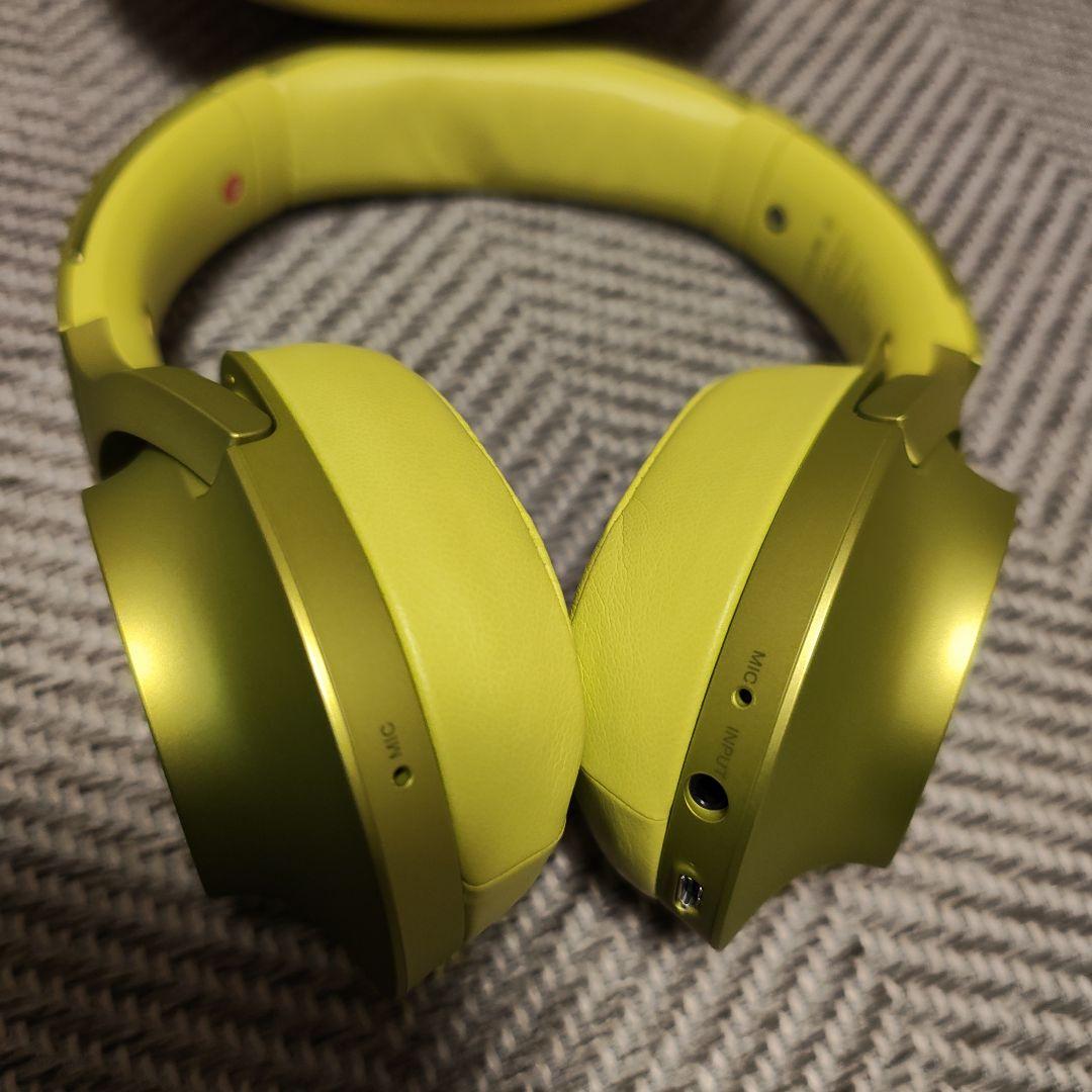 【美品】ヘッドホン SONY h.ear MDR-100ABN ライムイエロー