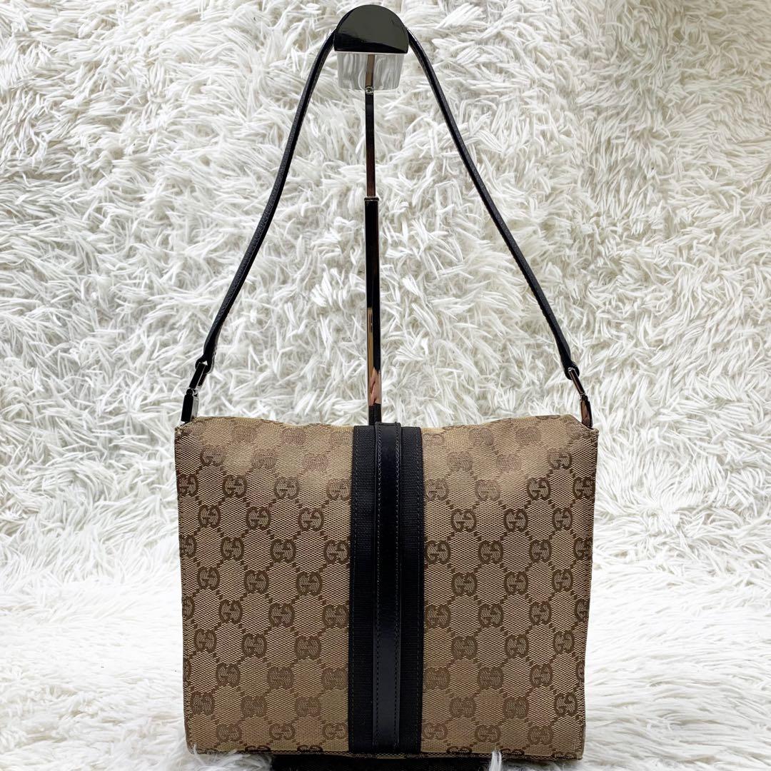 【✨極美品✨】グッチ ワンショルダーバッグ ジャッキー GGキャンバス ベージュ