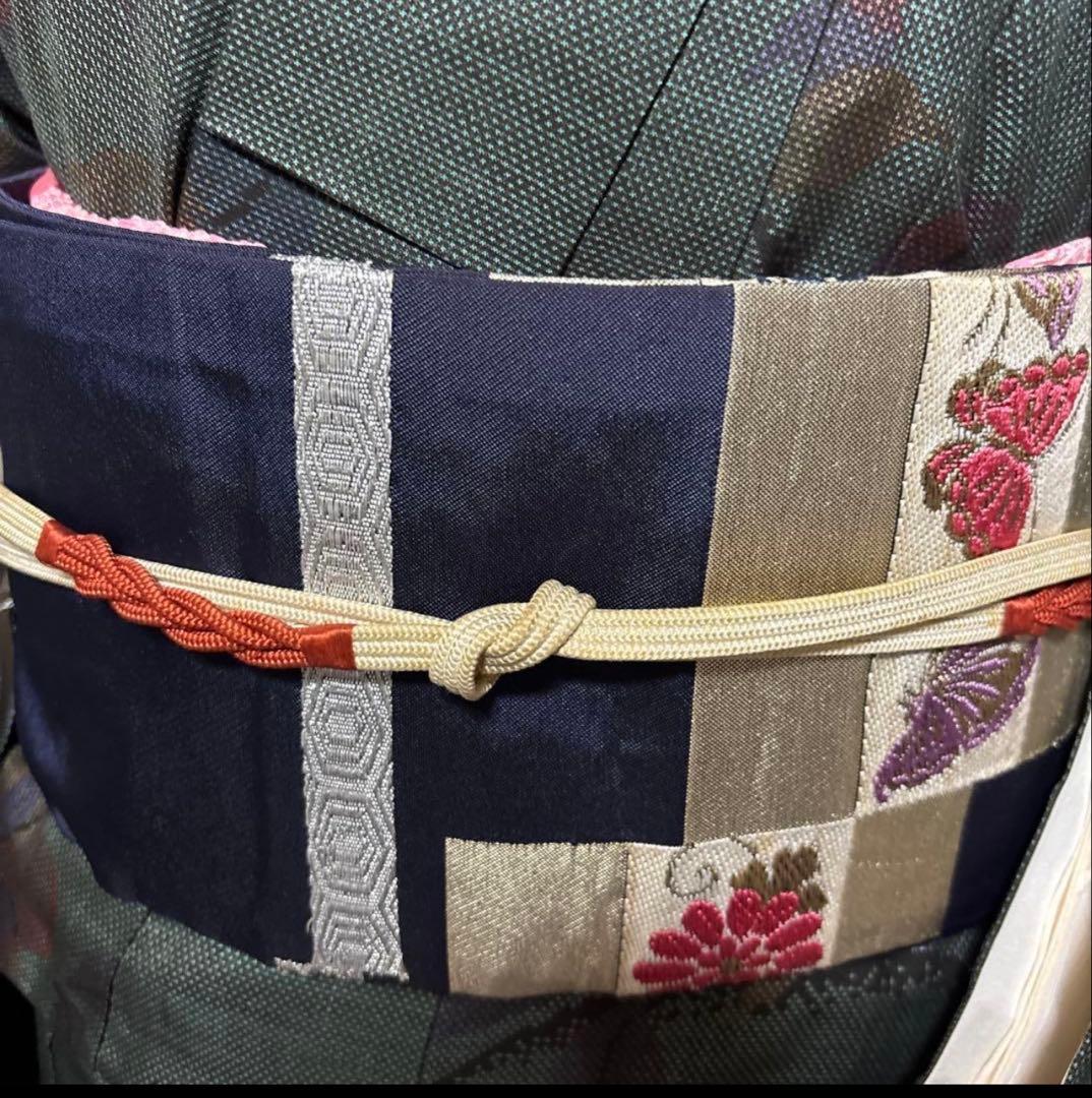 新品 美品　証紙　本場奄美大島紬　一元式古代泥染　フルセット　163/66