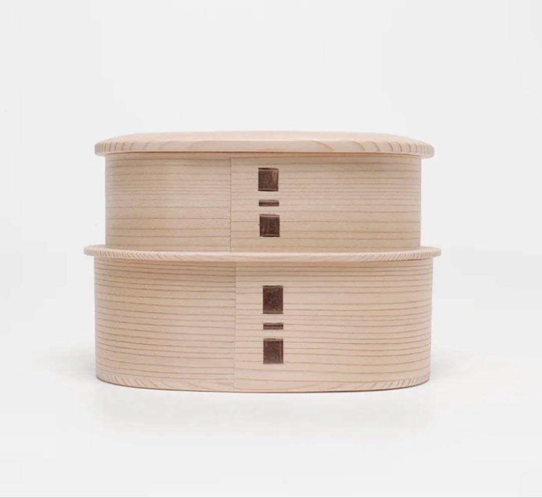 【新品未使用】柴田慶信商店　曲げわっぱ　つくし弁当箱　入れ子