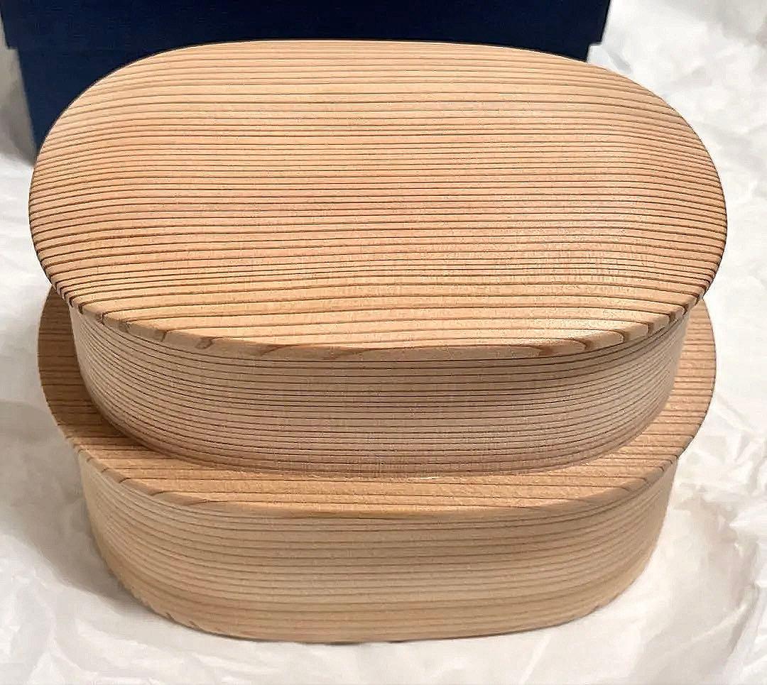 【新品未使用】柴田慶信商店　曲げわっぱ　つくし弁当箱　入れ子