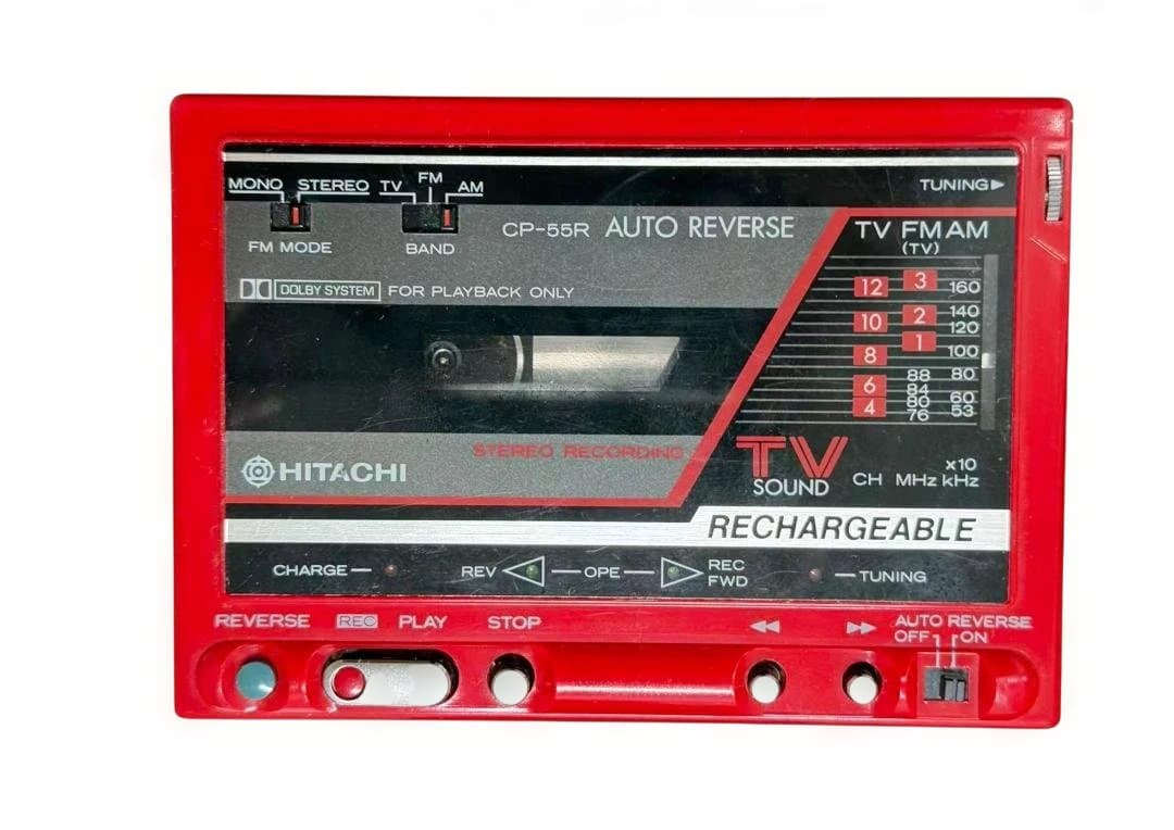 HITACHI カセットプレーヤー レッド