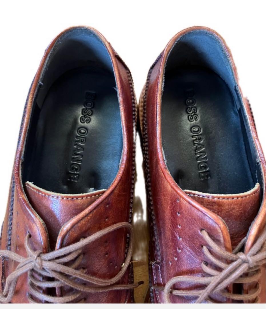 【極美品】ヒューゴボス ウィングチップ レザーシューズ サイズ45 30.0cm