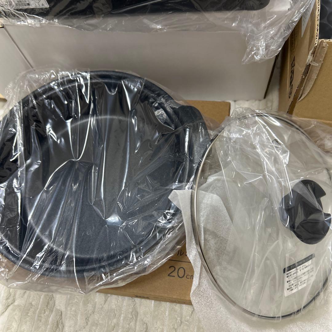 マルチスモークレスグリル たこ焼き器付き　ガラス蓋アルミ鍋付き