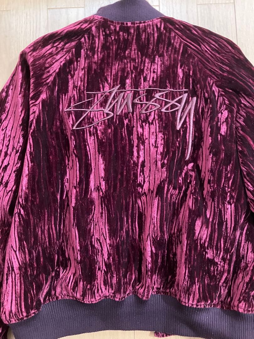 grunge Stussy ベルベット　短丈　光沢ブルゾン y2k 平成ギャル