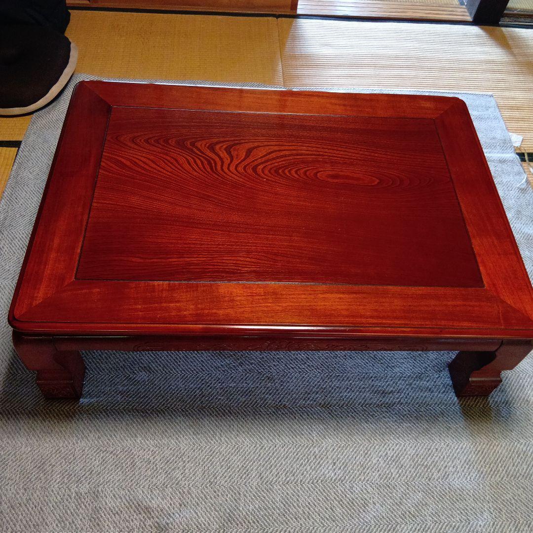 木製座卓 濃い茶色 装飾脚 家具調こたつ＊期間限定