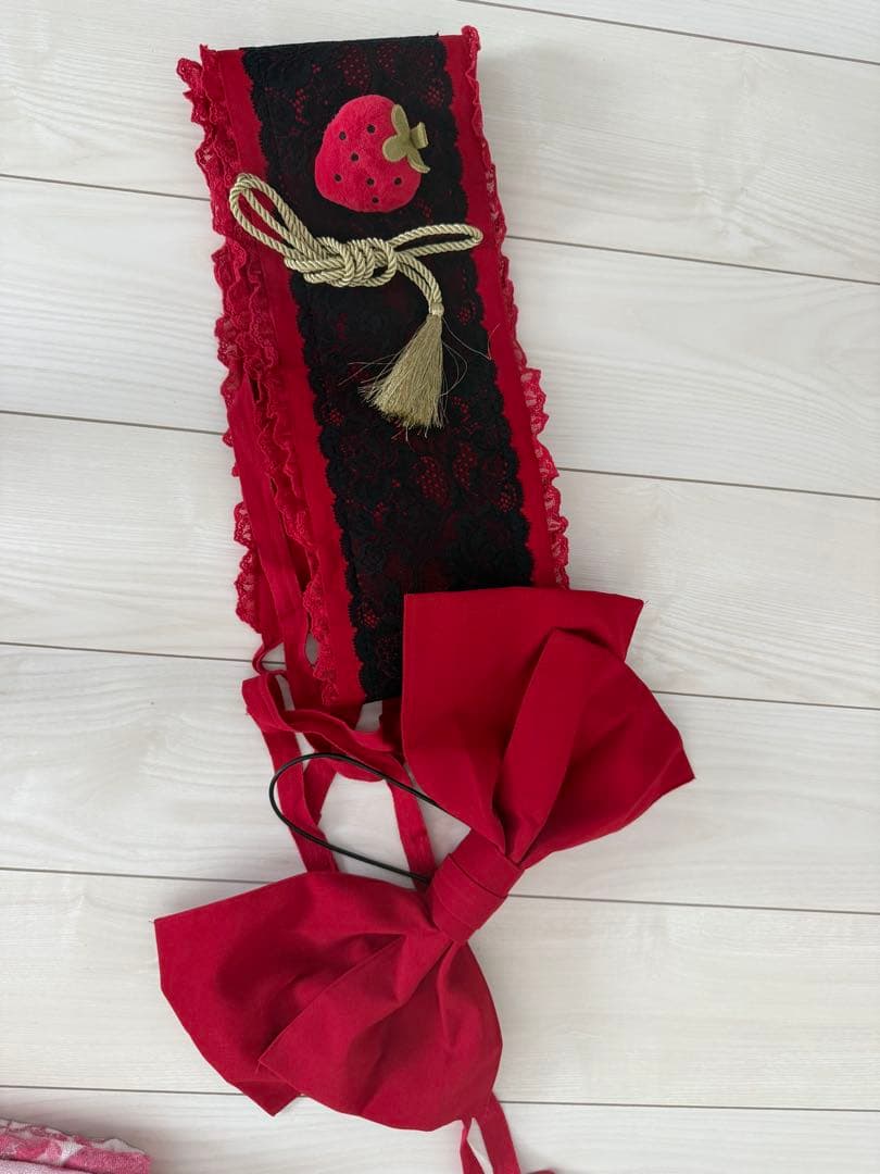 Toalice 浴衣セット いちごギンガムチェック