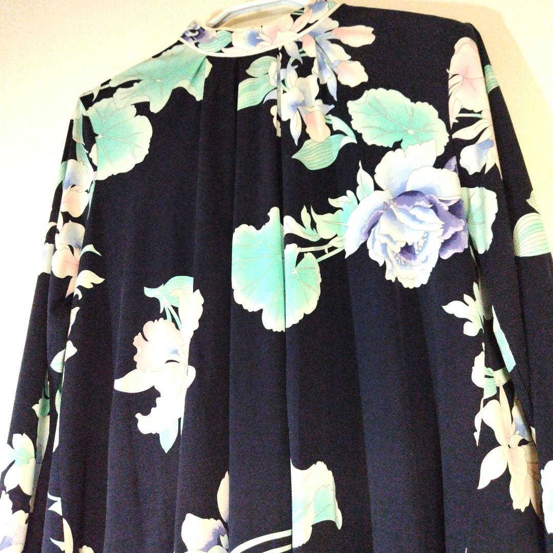 LEONARD PARIS レオナール　パリス　カットソーシルク　紺花柄　42