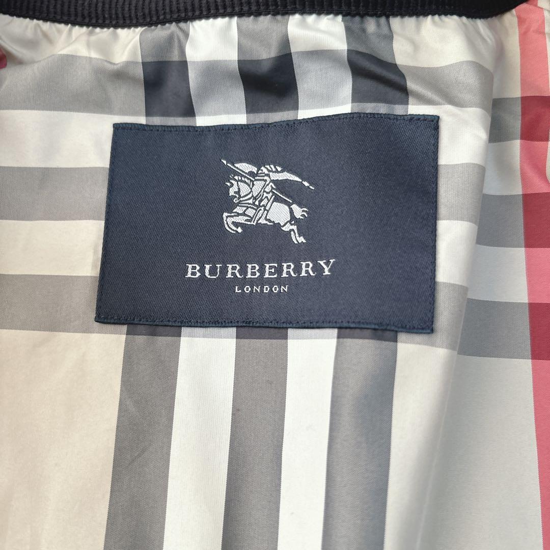 【美品】バーバリーロンドン　モッズコート　ナイロン　ノバチェック　ブラック