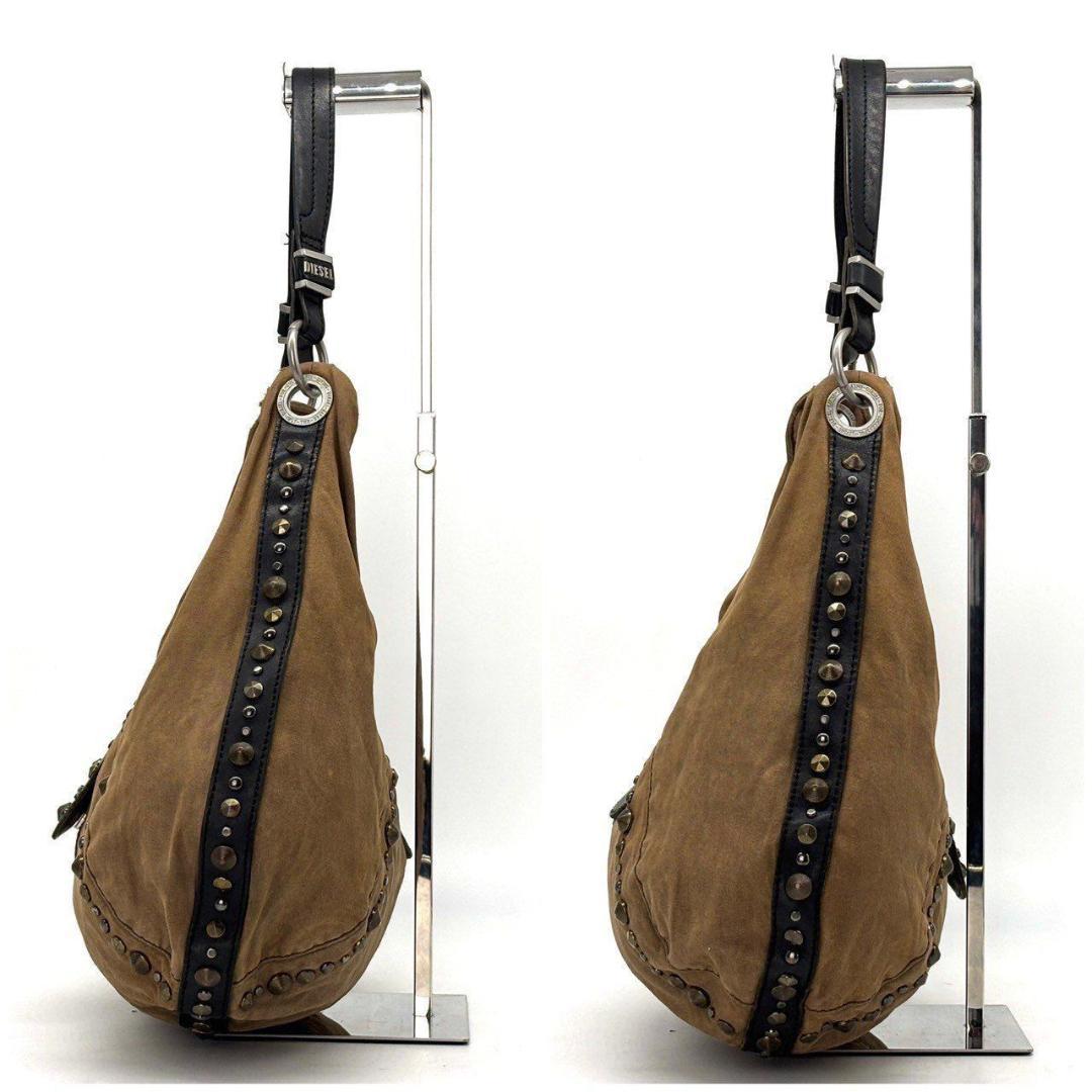 DIESEL　ショルダーバッグ 2WAY ワンショルダー ハーフムーン　ブラウン