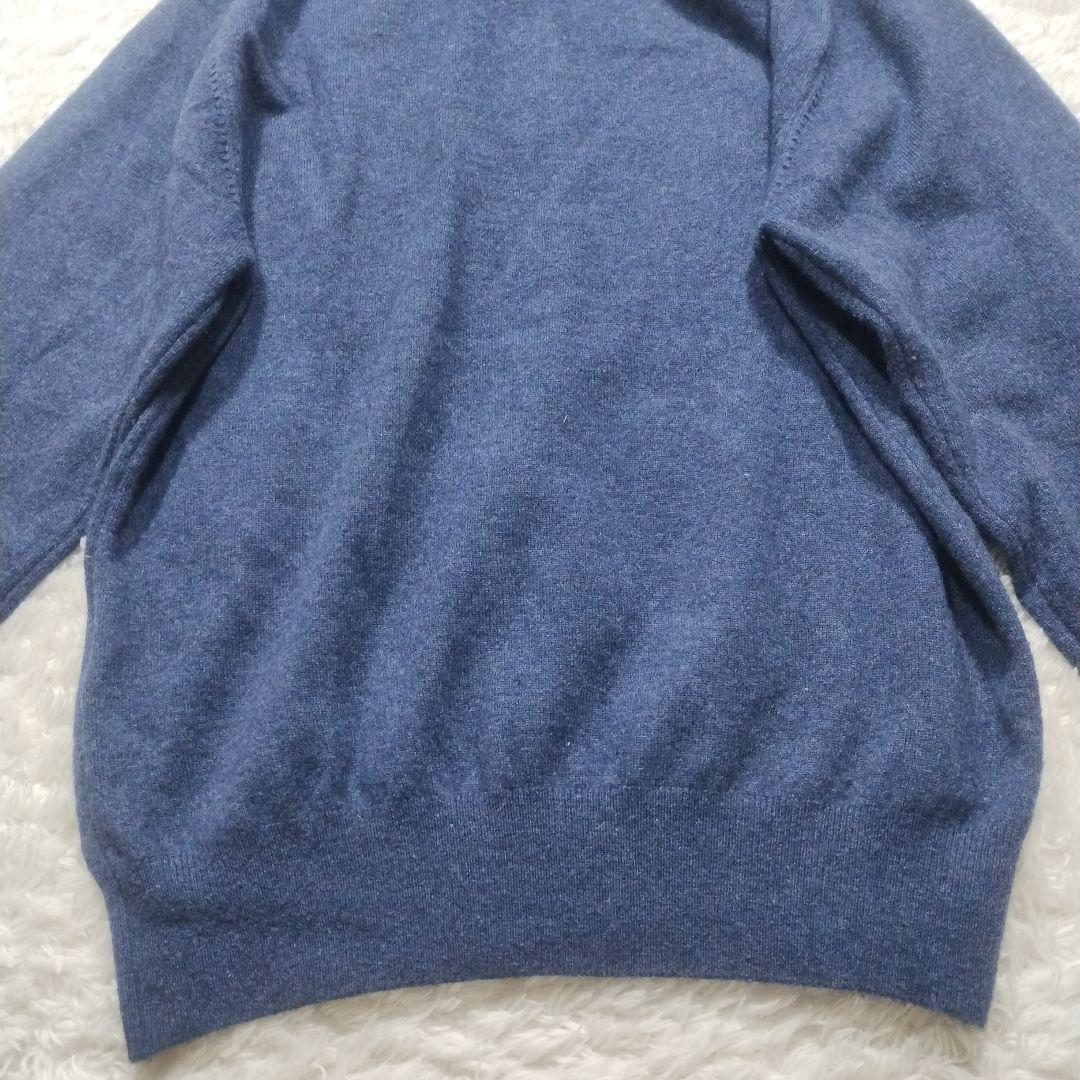 極美品✨LeCENT カシミヤ 100% ニット ポロシャツ 長袖 ネイビー M