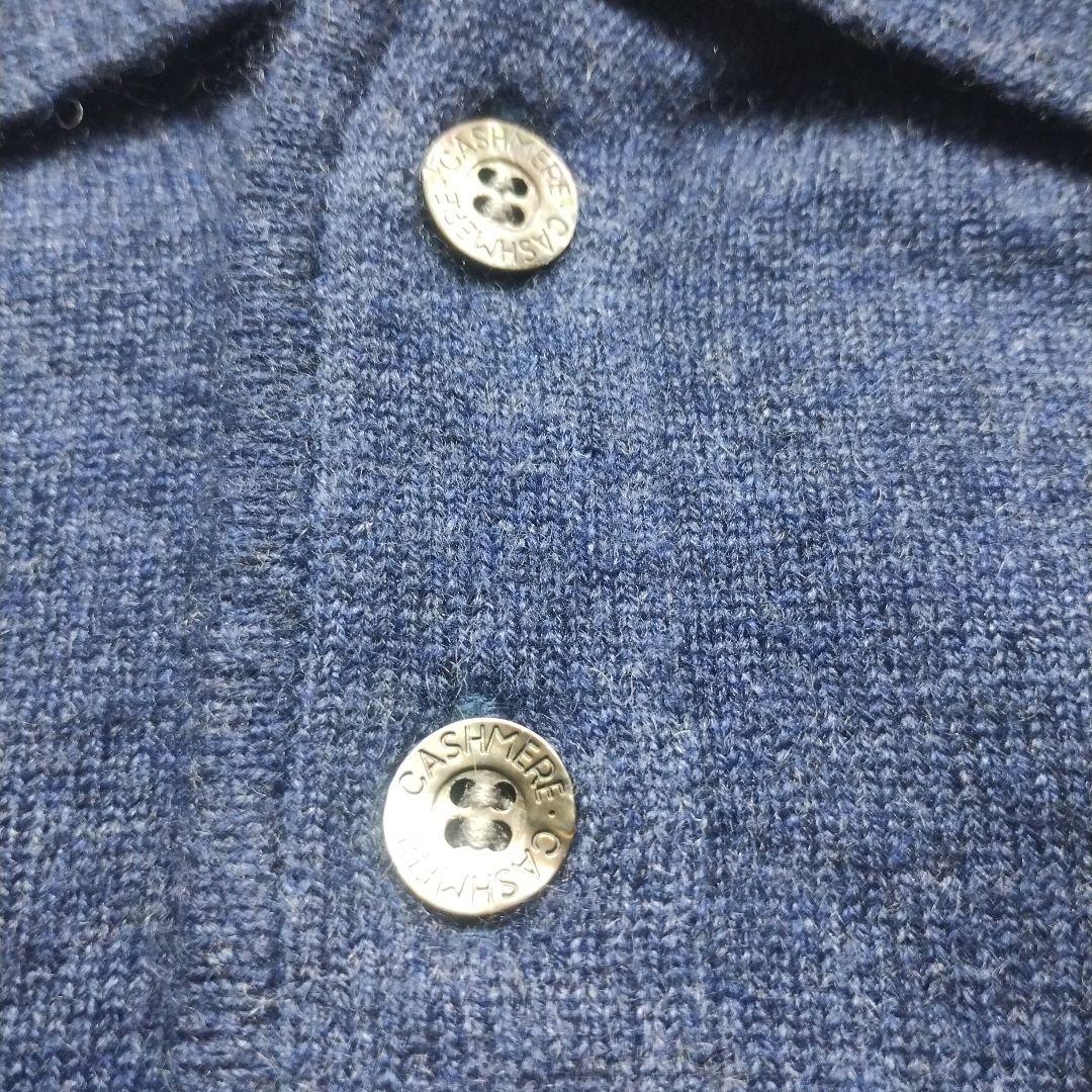 極美品✨LeCENT カシミヤ 100% ニット ポロシャツ 長袖 ネイビー M