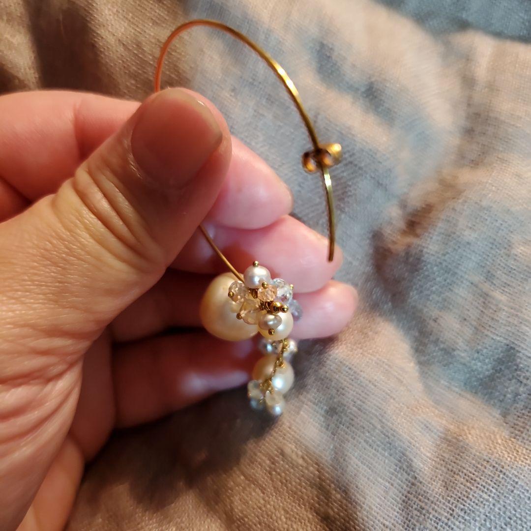 SWEETPEA スイートピーパール付きフープピアス(片耳用)2way最終価格❗