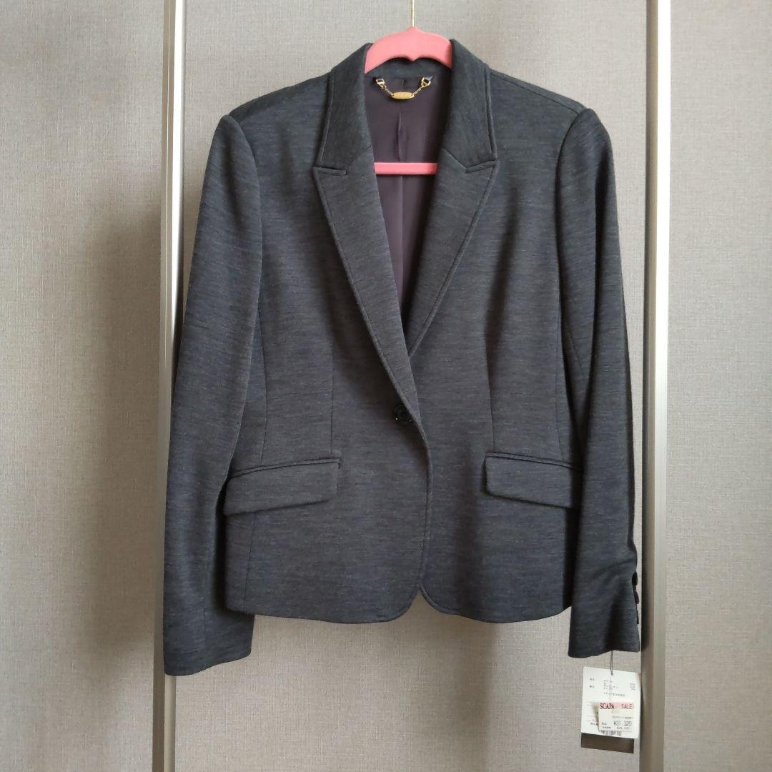 【新品・タグ付】SCAPA ダークグレー テーラードジャケット Lサイズ