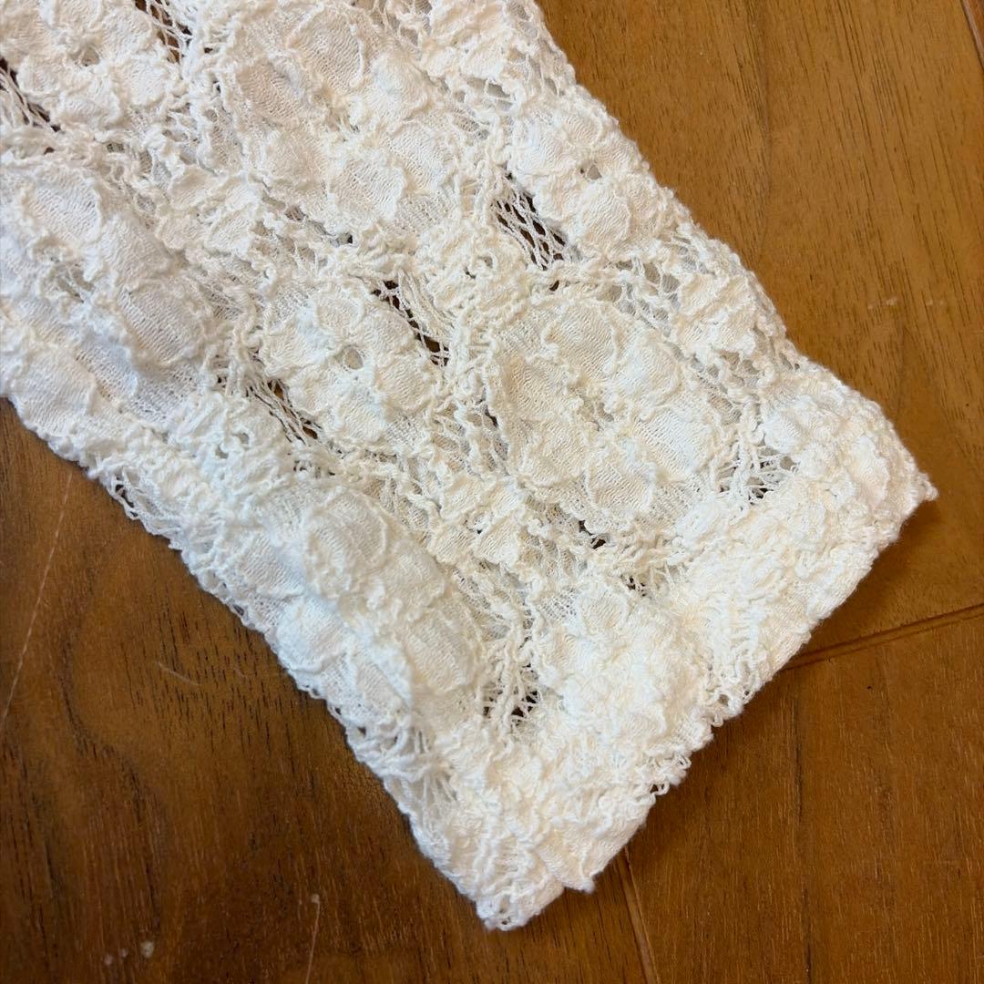 未着用【MACPHEE】コットンナイロンレース クルーネックプルオーバー