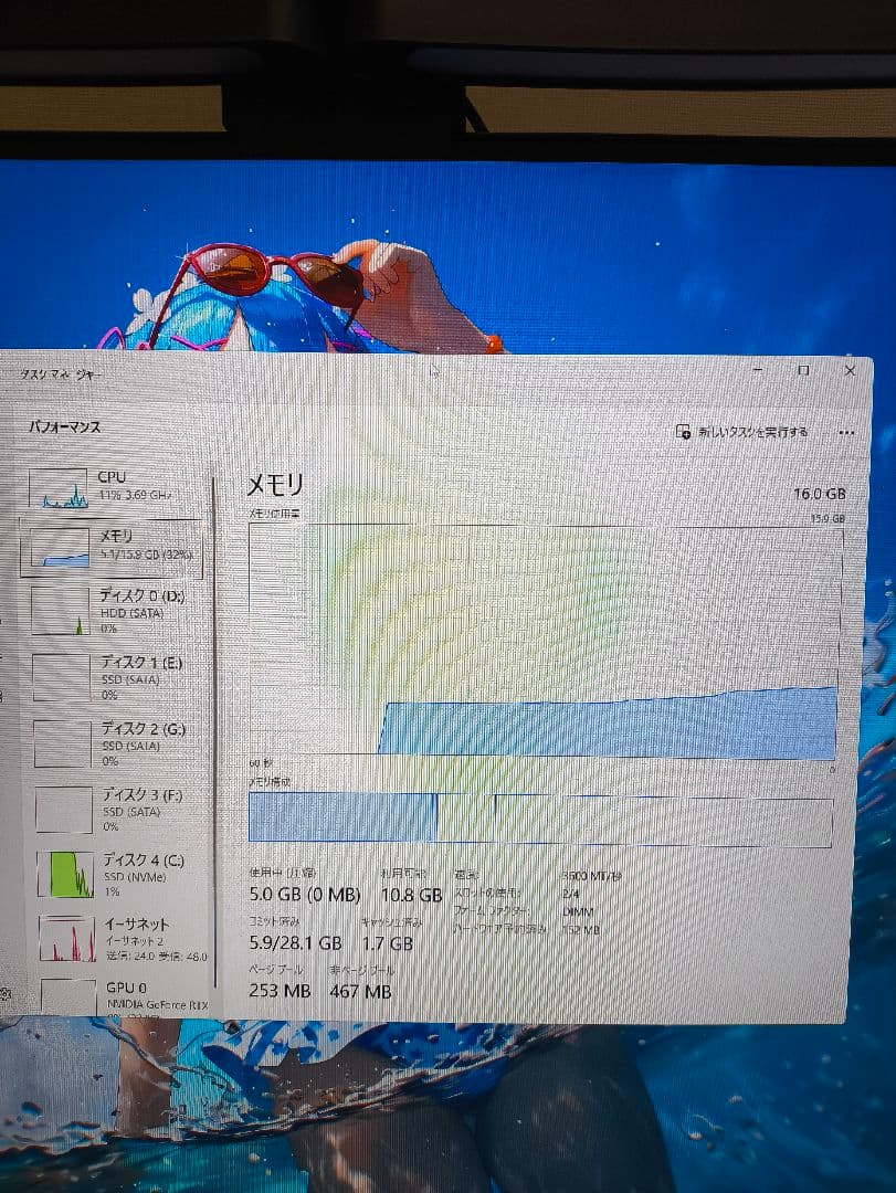 Vengeance LPX DDR4 16GB (2x8GB) メモリ