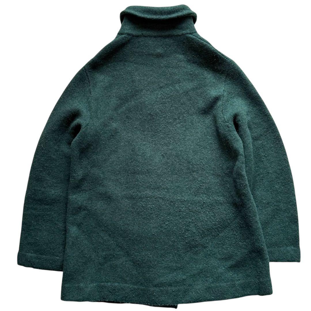 現行タグ 45r フロート縮絨のPコート ダブル ジャケット R刺繍 グリーン