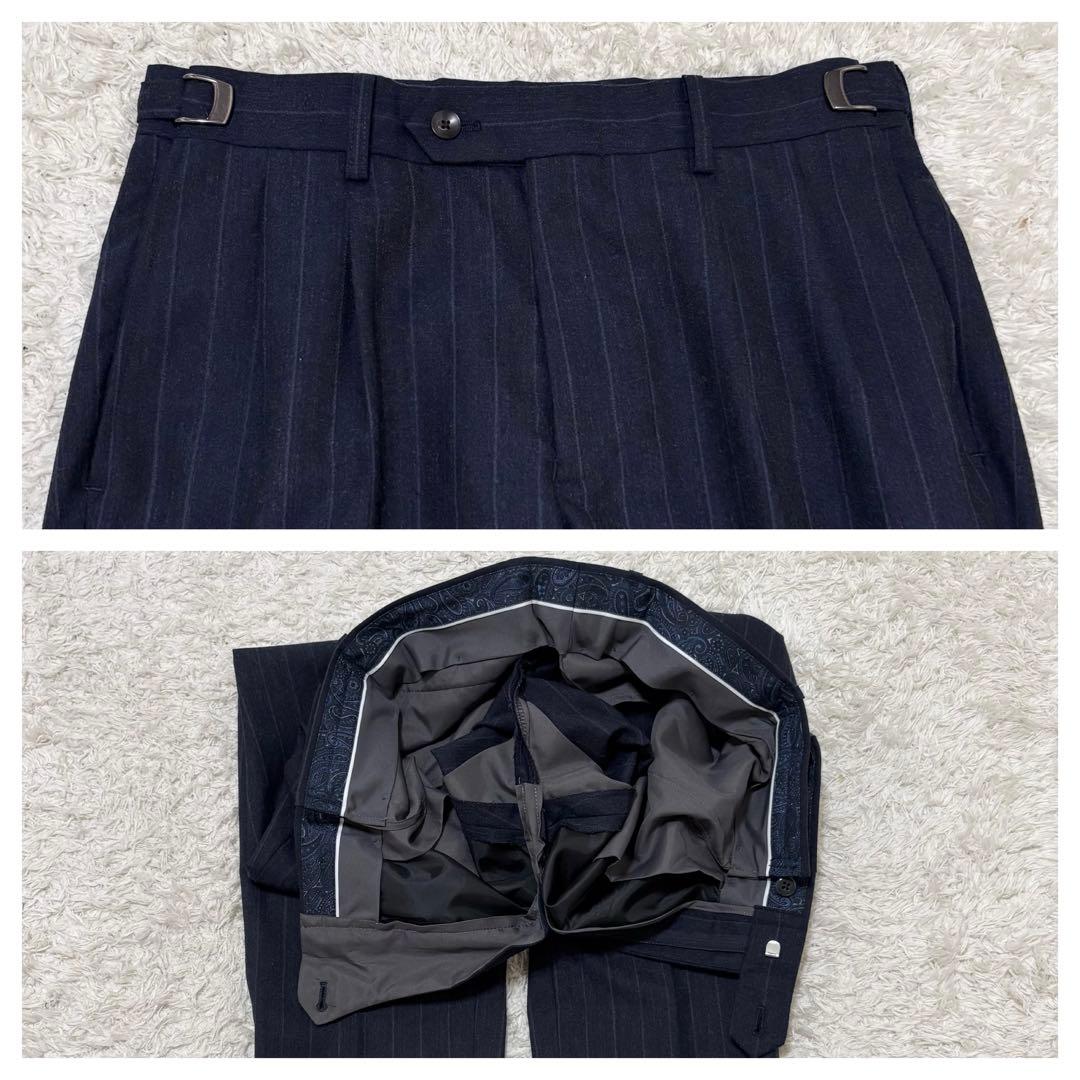 【極美品】スーツセレクト　セットアップ　スーツ　ペイズリー　M　スライドウエスト