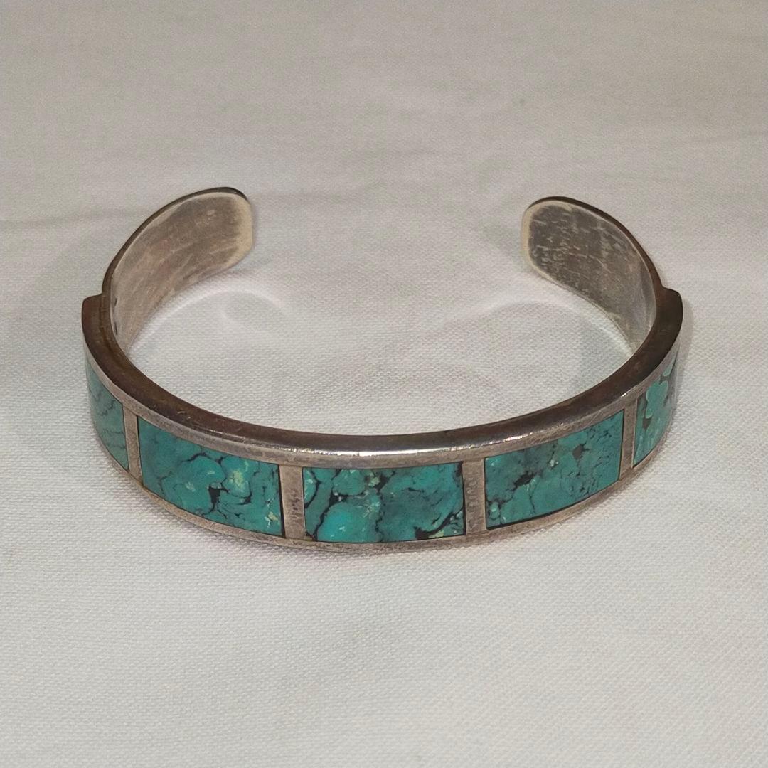 VINTAGE インディアン ジュエリー ズニ族 スターリング シルバーバングル