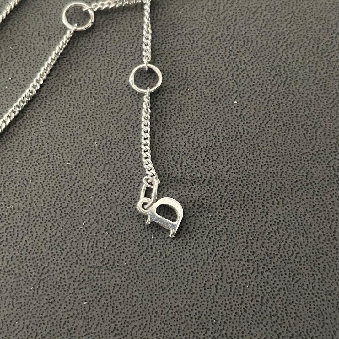 極美品 Christian Dior ネックレス ラインストーン ピンク ロゴ