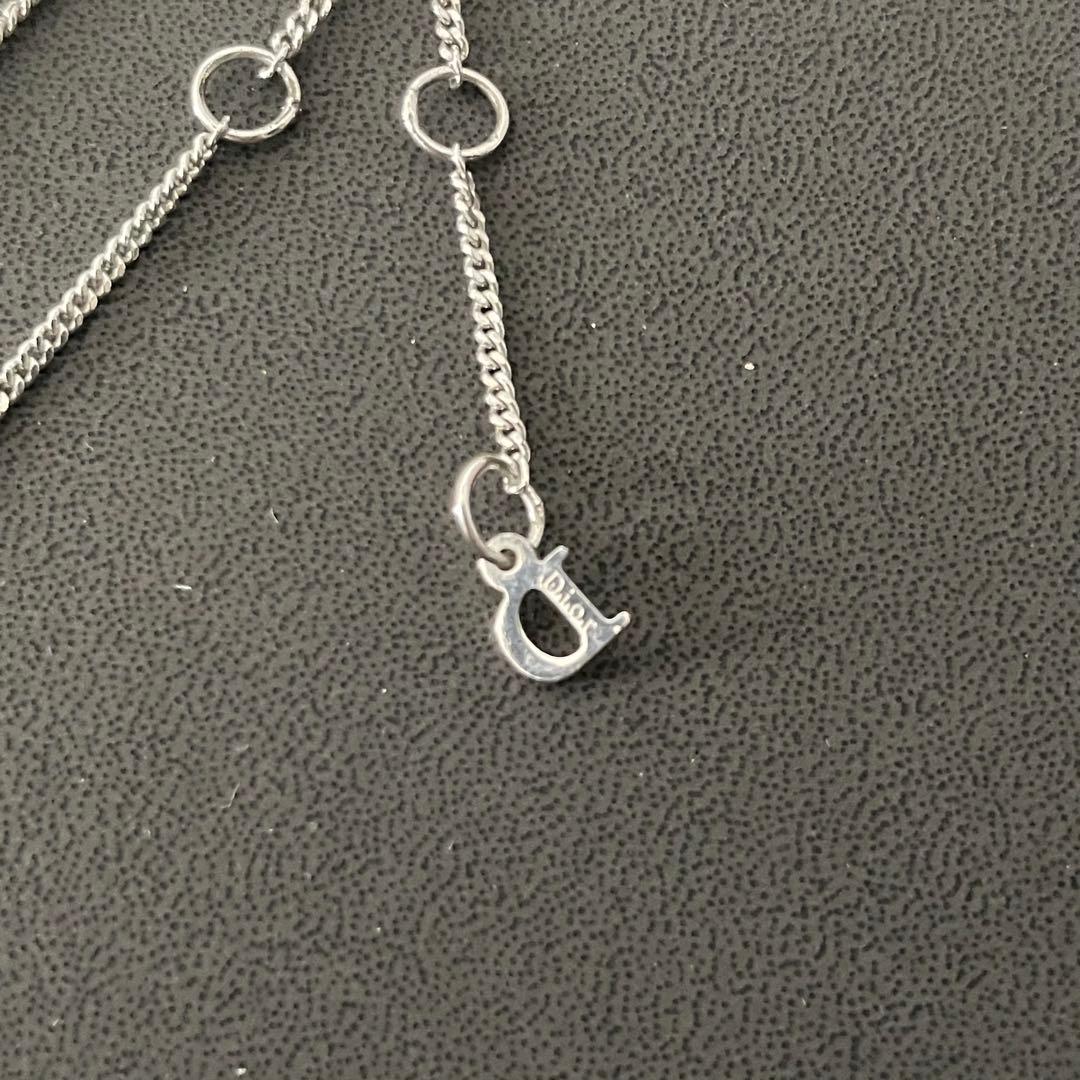 極美品 Christian Dior ネックレス ラインストーン ピンク ロゴ