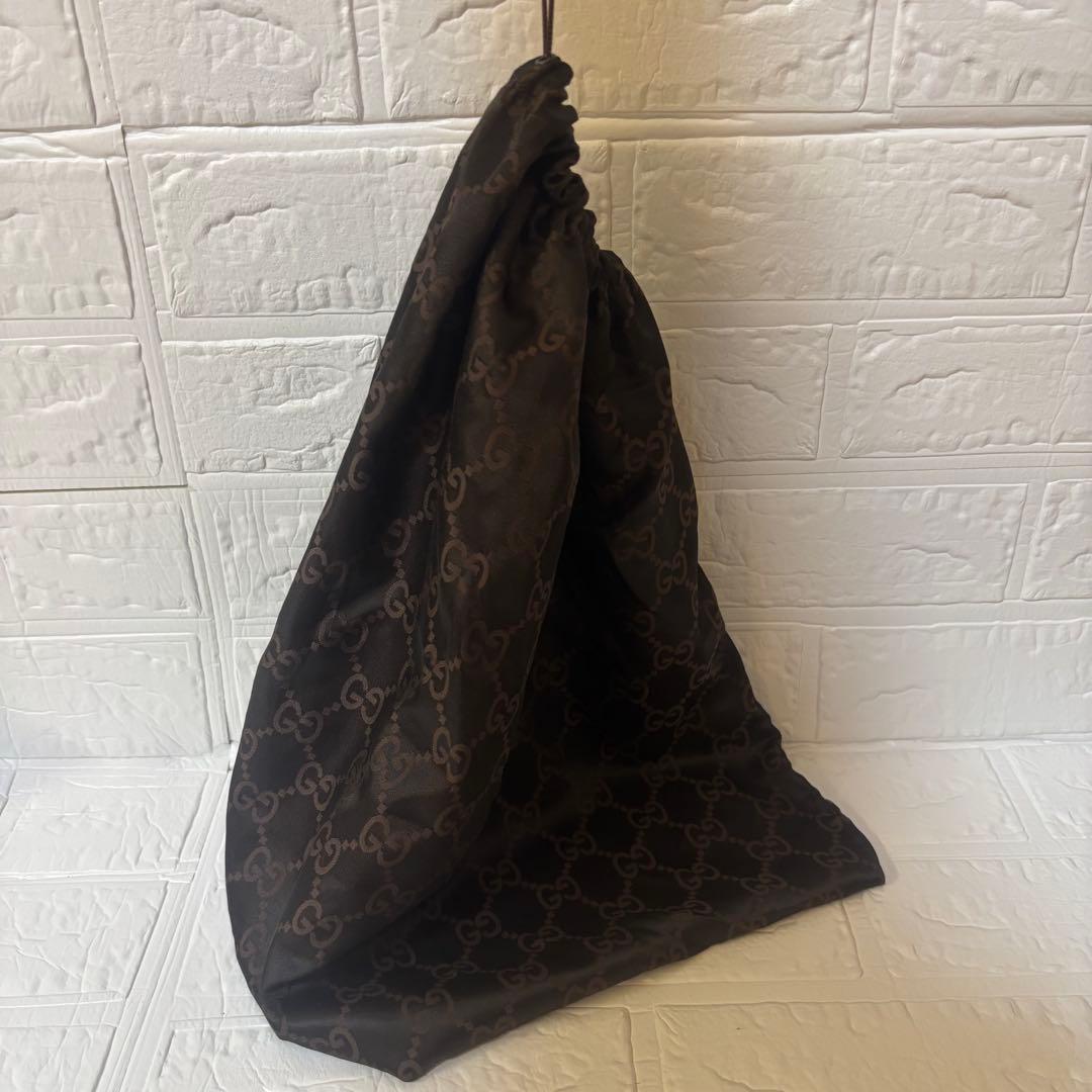 【極美品】GUCCI グッチ トートバッグ　GGキャンバス×レザー　巾着2個付き