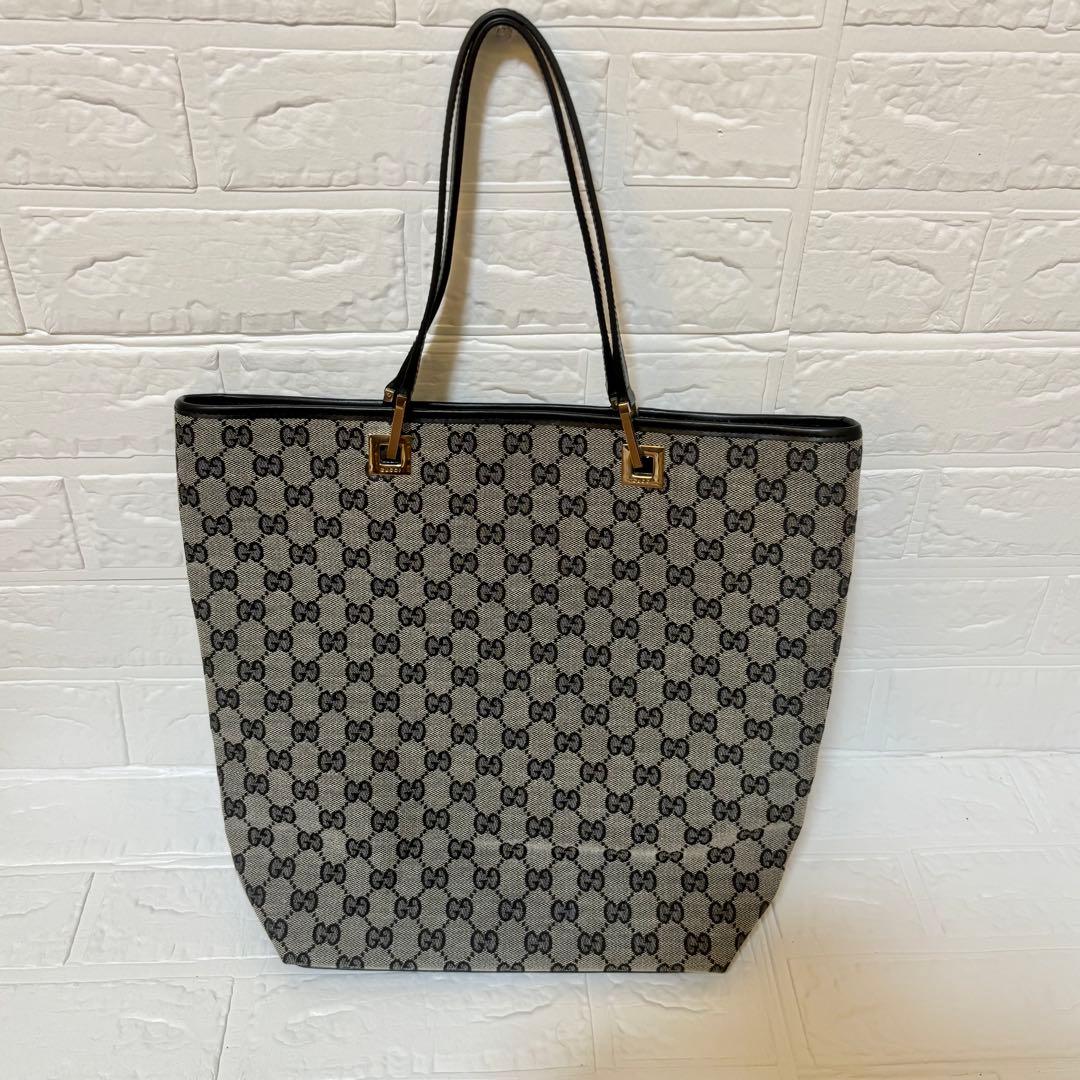 【極美品】GUCCI グッチ トートバッグ　GGキャンバス×レザー　巾着2個付き