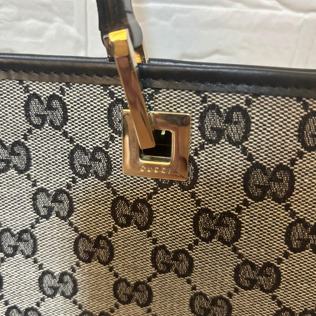 【極美品】GUCCI グッチ トートバッグ　GGキャンバス×レザー　巾着2個付き